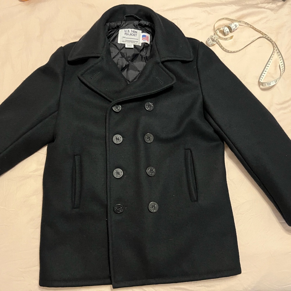 Schott NYC 740N Navy Peacoat 42
